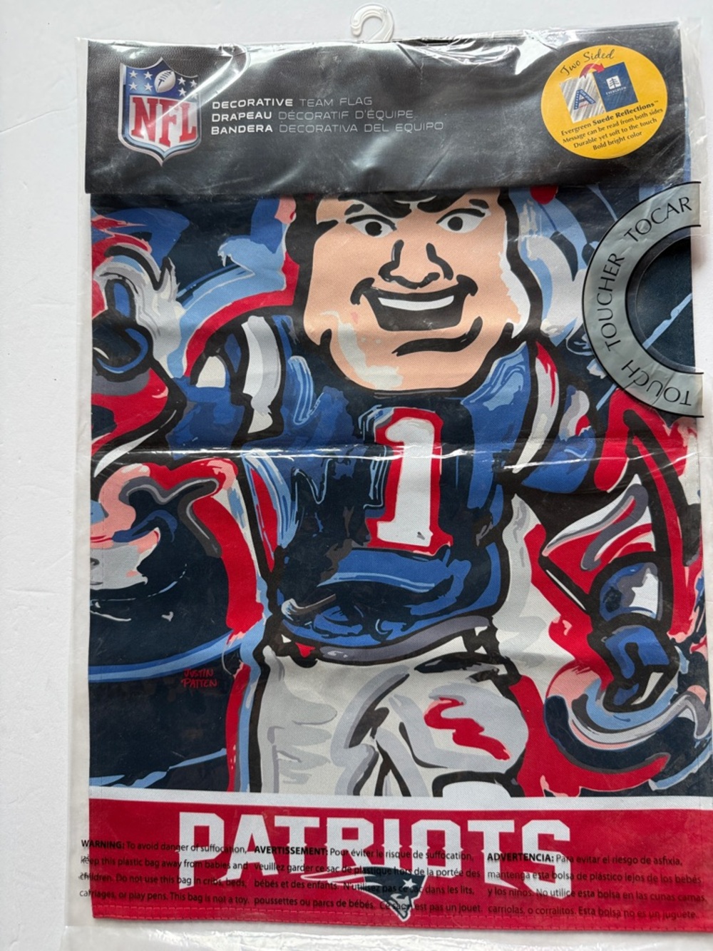NFL New England Patriots Touch-Feel Decorative Garden Flag - Red, Blue, White